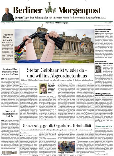 Titelbild der Ausgabe 263/2025 von Berliner Morgenpost. Diese Zeitschrift und viele weitere Zeitungsabos als Abo oder epaper bei United Kiosk online kaufen.