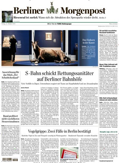 Titelbild der Ausgabe 269/2025 von Berliner Morgenpost. Diese Zeitschrift und viele weitere Zeitungsabos als Abo oder epaper bei United Kiosk online kaufen.