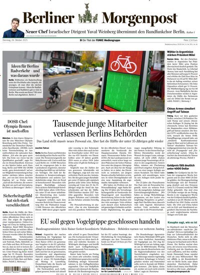 Titelbild der Ausgabe 272/2025 von Berliner Morgenpost. Diese Zeitschrift und viele weitere Zeitungsabos als Abo oder epaper bei United Kiosk online kaufen.
