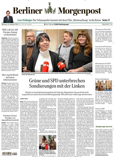 Titelbild der Ausgabe 280/2026 von Berliner Morgenpost. Diese Zeitschrift und viele weitere Zeitungsabos als Abo oder epaper bei United Kiosk online kaufen.