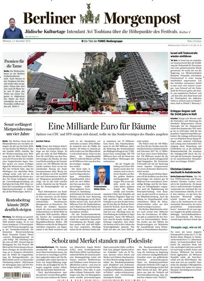 Titelbild der Ausgabe 285/2025 von Berliner Morgenpost. Diese Zeitschrift und viele weitere Zeitungsabos als Abo oder epaper bei United Kiosk online kaufen.