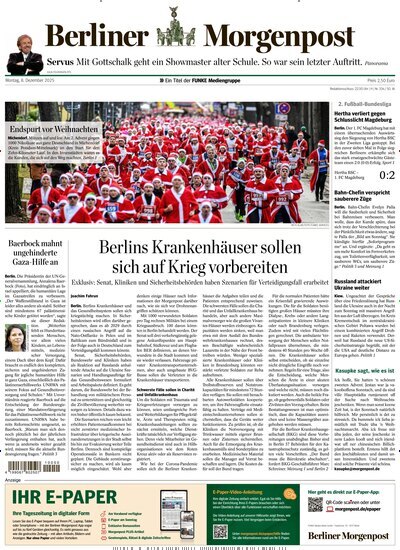 Titelbild der Ausgabe 307/2025 von Berliner Morgenpost. Diese Zeitschrift und viele weitere Zeitungsabos als Abo oder epaper bei United Kiosk online kaufen.