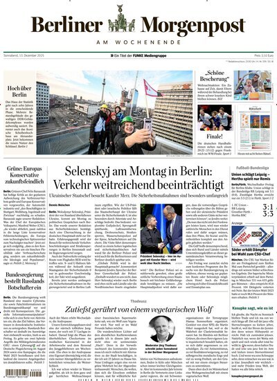Titelbild der Ausgabe 339/2025 von Berliner Morgenpost. Diese Zeitschrift und viele weitere Zeitungsabos als Abo oder epaper bei United Kiosk online kaufen.