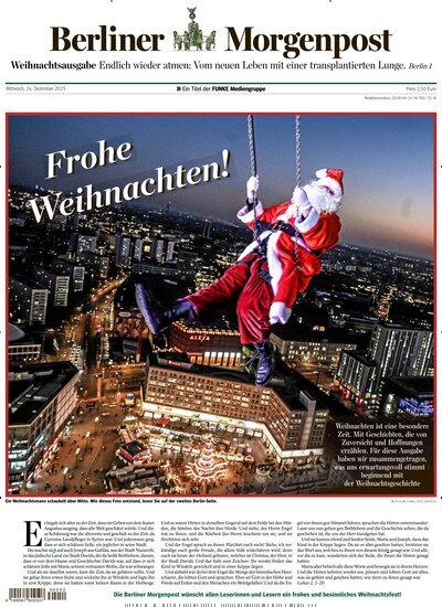 Titelbild der Ausgabe 350/2025 von Berliner Morgenpost. Diese Zeitschrift und viele weitere Zeitungsabos als Abo oder epaper bei United Kiosk online kaufen.
