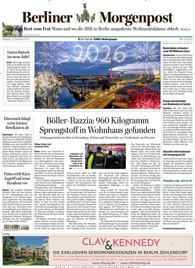 Titelbild der Ausgabe 355/2025 von Berliner Morgenpost. Diese Zeitschrift und viele weitere Zeitungsabos als Abo oder epaper bei United Kiosk online kaufen.