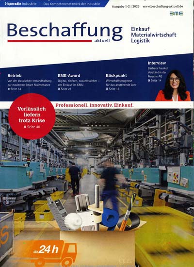 Titelbild der Ausgabe 2/2023 von Beschaffung aktuell. Diese Zeitschrift und viele weitere Businessmagazine als Abo oder epaper bei United Kiosk online kaufen.