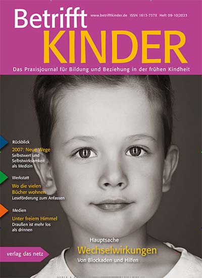 Titelbild der Ausgabe 10/2023 von Betrifft Kinder. Diese Zeitschrift und viele weitere Zeitschriften für Pädagogik als Abo oder epaper bei United Kiosk online kaufen.