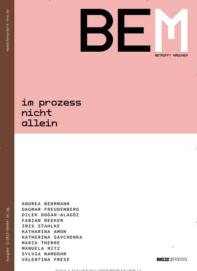 Titelbild der Ausgabe 2/2023 von Betrifft Mädchen. Diese Zeitschrift und viele weitere Zeitschriften für Pädagogik als Abo oder epaper bei United Kiosk online kaufen.