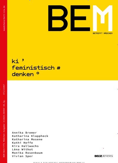 Titelbild der Ausgabe 3/2025 von Betrifft Mädchen. Diese Zeitschrift und viele weitere Zeitschriften für Pädagogik als Abo oder epaper bei United Kiosk online kaufen.