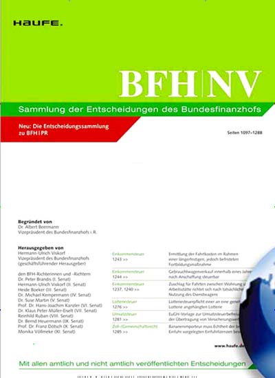 Titelbild der Ausgabe 1/2012 von BFH/NV plus BFH/PR. Diese Zeitschrift und viele weitere Businessmagazine als Abo oder epaper bei United Kiosk online kaufen.