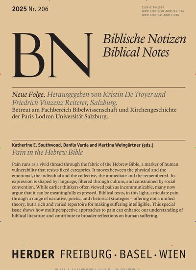 Titelbild der Ausgabe 206/2025 von Biblische Notizen. Diese Zeitschrift und viele weitere Kunstmagazine und Kulturmagazine als Abo oder epaper bei United Kiosk online kaufen.