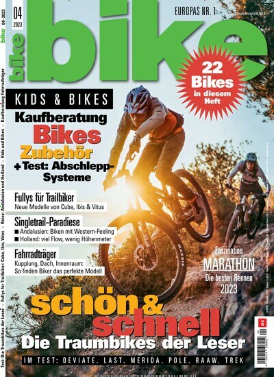 Titelbild der Ausgabe 4/2023 von bike. Diese Zeitschrift und viele weitere Sportmagazine als Abo oder epaper bei United Kiosk online kaufen.