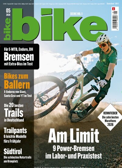 Titelbild der Ausgabe 5/2026 von bike. Diese Zeitschrift und viele weitere Sportmagazine als Abo oder epaper bei United Kiosk online kaufen.