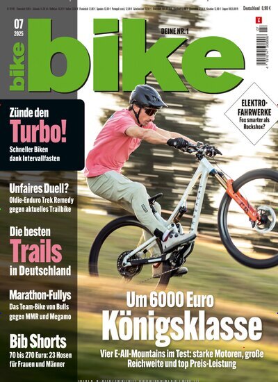 Titelbild der Ausgabe 7/2025 von bike. Diese Zeitschrift und viele weitere Sportmagazine als Abo oder epaper bei United Kiosk online kaufen.