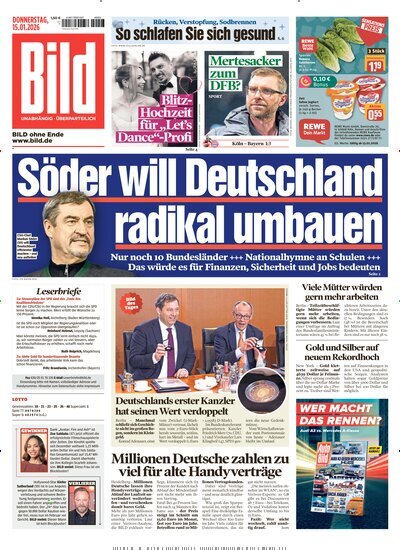 Titelbild der Ausgabe 12/2026 von BILD. Diese Zeitschrift und viele weitere Zeitungsabos als Abo oder epaper bei United Kiosk online kaufen.