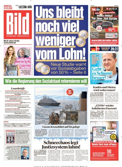 Titelbild der Ausgabe 22/2026 von BILD. Diese Zeitschrift und viele weitere Zeitungsabos als Abo oder epaper bei United Kiosk online kaufen.