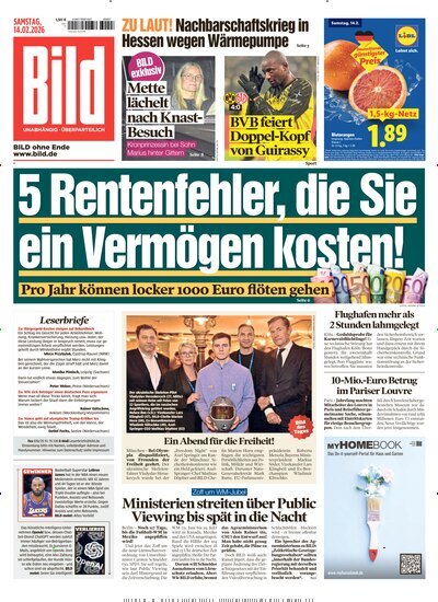 Titelbild der Ausgabe 38/2026 von BILD. Diese Zeitschrift und viele weitere Zeitungsabos als Abo oder epaper bei United Kiosk online kaufen.