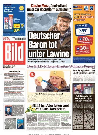 Titelbild der Ausgabe 44/2026 von BILD. Diese Zeitschrift und viele weitere Zeitungsabos als Abo oder epaper bei United Kiosk online kaufen.