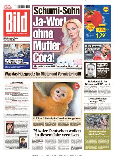 Titelbild der Ausgabe 50/2026 von BILD. Diese Zeitschrift und viele weitere Zeitungsabos als Abo oder epaper bei United Kiosk online kaufen.