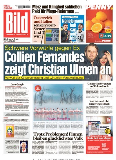Titelbild der Ausgabe 67/2026 von BILD. Diese Zeitschrift und viele weitere Zeitungsabos als Abo oder epaper bei United Kiosk online kaufen.