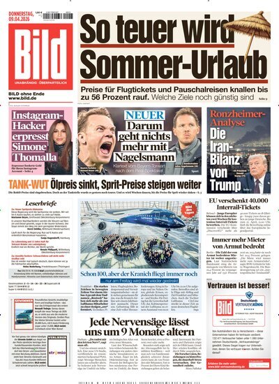 Titelbild der Ausgabe 82/2026 von BILD. Diese Zeitschrift und viele weitere Zeitungsabos als Abo oder epaper bei United Kiosk online kaufen.
