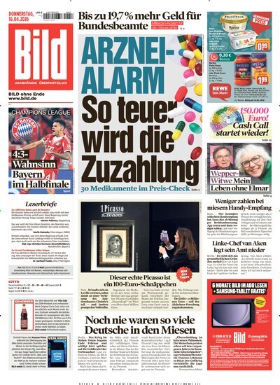 Titelbild der Ausgabe 88/2026 von BILD. Diese Zeitschrift und viele weitere Zeitungsabos als Abo oder epaper bei United Kiosk online kaufen.