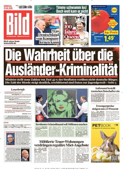 Titelbild der Ausgabe 92/2026 von BILD. Diese Zeitschrift und viele weitere Zeitungsabos als Abo oder epaper bei United Kiosk online kaufen.
