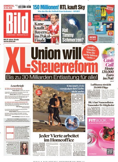 Titelbild der Ausgabe 94/2026 von BILD. Diese Zeitschrift und viele weitere Zeitungsabos als Abo oder epaper bei United Kiosk online kaufen.