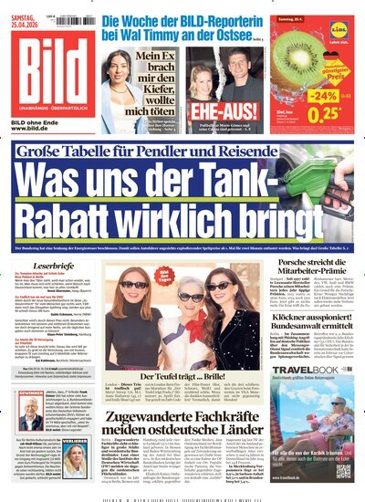 Titelbild der Ausgabe 96/2026 von BILD. Diese Zeitschrift und viele weitere Zeitungsabos als Abo oder epaper bei United Kiosk online kaufen.