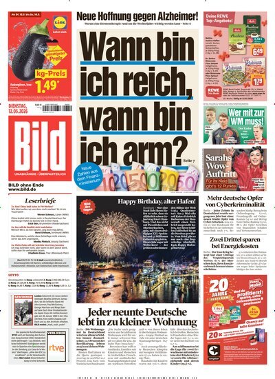 Titelbild der Ausgabe 109/2026 von BILD. Diese Zeitschrift und viele weitere Zeitungsabos als Abo oder epaper bei United Kiosk online kaufen.