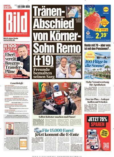 Titelbild der Ausgabe 118/2026 von BILD. Diese Zeitschrift und viele weitere Zeitungsabos als Abo oder epaper bei United Kiosk online kaufen.