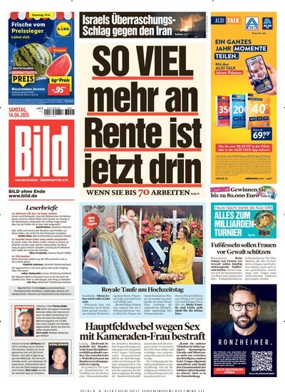 Titelbild der Ausgabe 136/2025 von BILD. Diese Zeitschrift und viele weitere Zeitungsabos als Abo oder epaper bei United Kiosk online kaufen.
