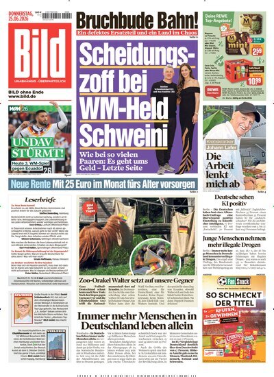 Titelbild der Ausgabe 145/2026 von BILD. Diese Zeitschrift und viele weitere Zeitungsabos als Abo oder epaper bei United Kiosk online kaufen.