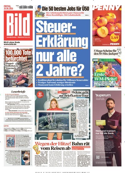 Titelbild der Ausgabe 146/2026 von BILD. Diese Zeitschrift und viele weitere Zeitungsabos als Abo oder epaper bei United Kiosk online kaufen.
