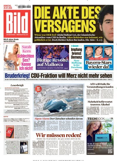 Titelbild der Ausgabe 173/2026 von BILD. Diese Zeitschrift und viele weitere Zeitungsabos als Abo oder epaper bei United Kiosk online kaufen.