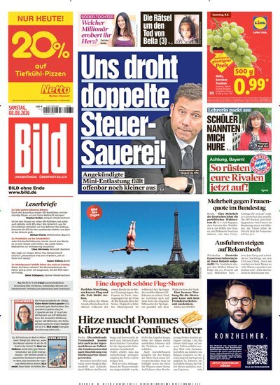 Titelbild der Ausgabe 183/2026 von BILD. Diese Zeitschrift und viele weitere Zeitungsabos als Abo oder epaper bei United Kiosk online kaufen.
