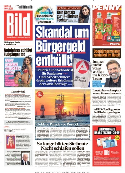 Titelbild der Ausgabe 184/2026 von BILD. Diese Zeitschrift und viele weitere Zeitungsabos als Abo oder epaper bei United Kiosk online kaufen.