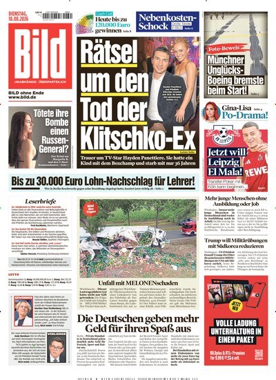 Titelbild der Ausgabe 191/2026 von BILD. Diese Zeitschrift und viele weitere Zeitungsabos als Abo oder epaper bei United Kiosk online kaufen.