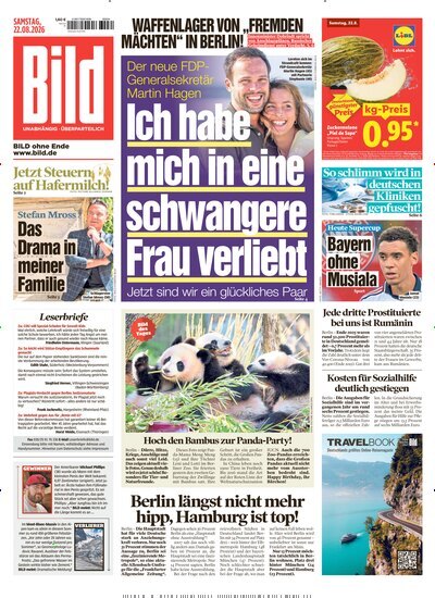 Titelbild der Ausgabe 195/2026 von BILD. Diese Zeitschrift und viele weitere Zeitungsabos als Abo oder epaper bei United Kiosk online kaufen.