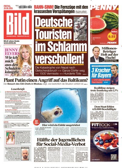 Titelbild der Ausgabe 200/2026 von BILD. Diese Zeitschrift und viele weitere Zeitungsabos als Abo oder epaper bei United Kiosk online kaufen.