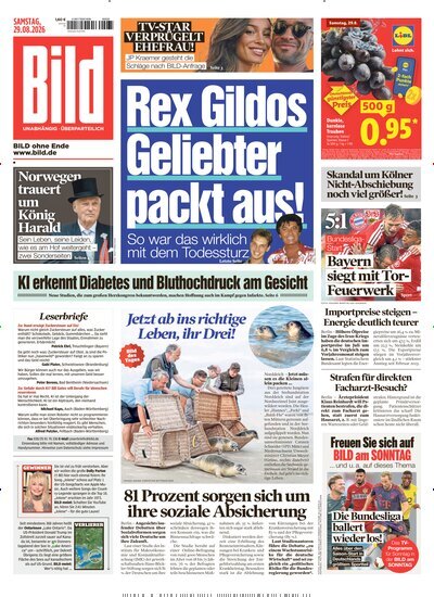 Titelbild der Ausgabe 201/2026 von BILD. Diese Zeitschrift und viele weitere Zeitungsabos als Abo oder epaper bei United Kiosk online kaufen.