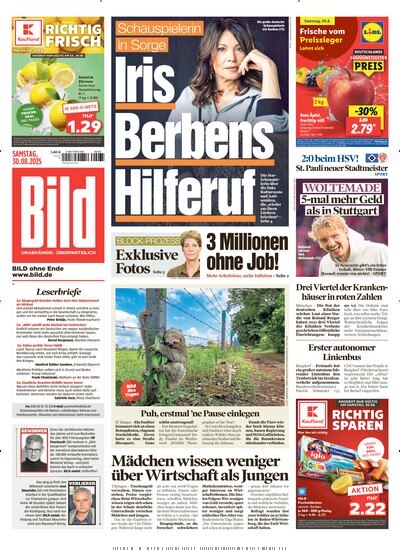 Titelbild der Ausgabe 202/2025 von BILD. Diese Zeitschrift und viele weitere Zeitungsabos als Abo oder epaper bei United Kiosk online kaufen.