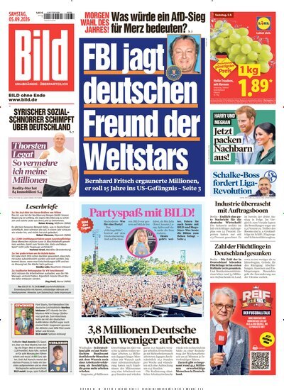Titelbild der Ausgabe 207/2026 von BILD. Diese Zeitschrift und viele weitere Zeitungsabos als Abo oder epaper bei United Kiosk online kaufen.