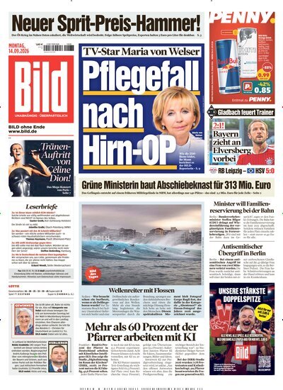 Titelbild der Ausgabe 214/2026 von BILD. Diese Zeitschrift und viele weitere Zeitungsabos als Abo oder epaper bei United Kiosk online kaufen.