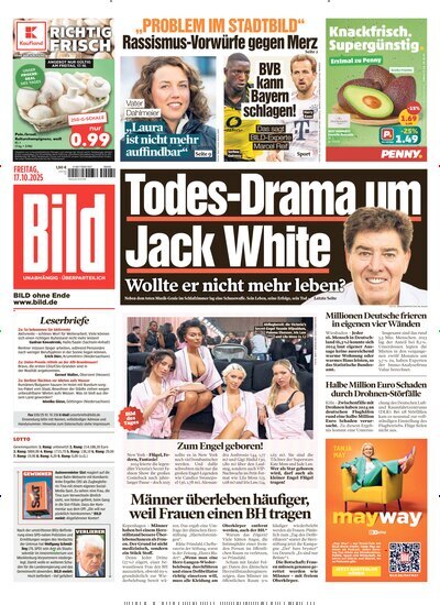 Titelbild der Ausgabe 242/2025 von BILD. Diese Zeitschrift und viele weitere Zeitungsabos als Abo oder epaper bei United Kiosk online kaufen.