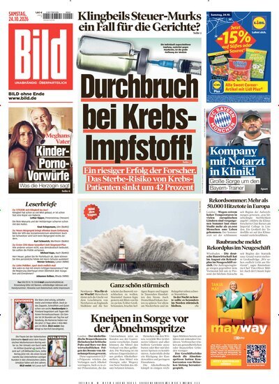 Titelbild der Ausgabe 248/2026 von BILD. Diese Zeitschrift und viele weitere Zeitungsabos als Abo oder epaper bei United Kiosk online kaufen.
