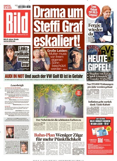 Titelbild der Ausgabe 254/2026 von BILD. Diese Zeitschrift und viele weitere Zeitungsabos als Abo oder epaper bei United Kiosk online kaufen.