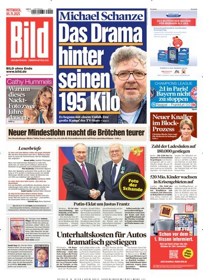 Titelbild der Ausgabe 258/2025 von BILD. Diese Zeitschrift und viele weitere Zeitungsabos als Abo oder epaper bei United Kiosk online kaufen.
