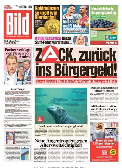 Titelbild der Ausgabe 260/2025 von BILD. Diese Zeitschrift und viele weitere Zeitungsabos als Abo oder epaper bei United Kiosk online kaufen.