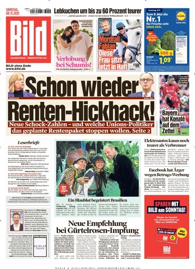 Titelbild der Ausgabe 261/2025 von BILD. Diese Zeitschrift und viele weitere Zeitungsabos als Abo oder epaper bei United Kiosk online kaufen.
